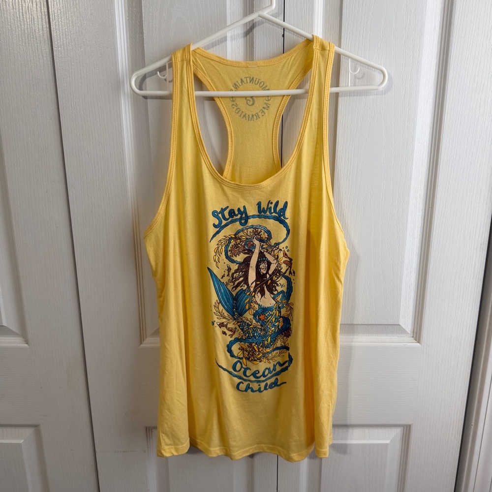 Yellow stay wild‎ ocean child tank top